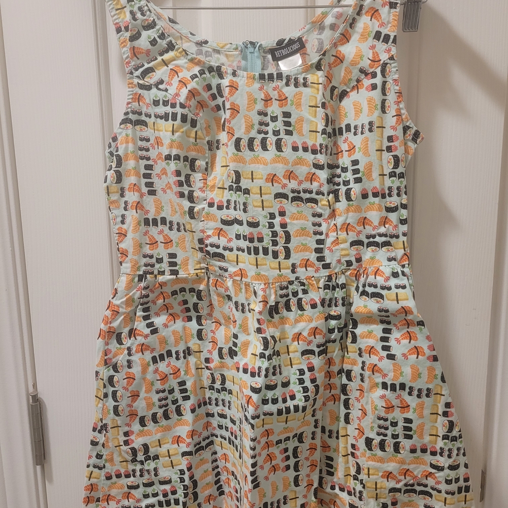 Retrolicious Sushi Pattern Mini Dress - Multicolor
